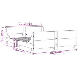 vidaXL Bed Frame with Headboard Bed Base Wax Brown 120x200 cm Solid Wood Pine - Additional view 8