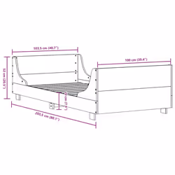 vidaXL Bed Frame with Headboard Bed Base Bedstead 100x200 cm Solid Wood Pine - Additional view 8