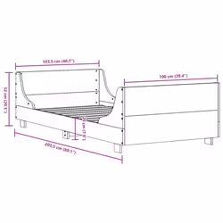 vidaXL Bed Frame with Headboard Home Bed Base White 100x200 cm Solid Wood Pine - Additional view 8