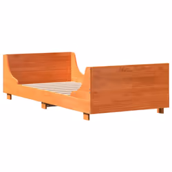 vidaXL Bed Frame with Headboard Bed Base Wax Brown 100x200 cm Solid Wood Pine - Additional view 5