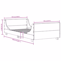vidaXL Bed Frame with Headboard Bed Base Bedstead 90x200 cm Solid Wood Pine - Additional view 8