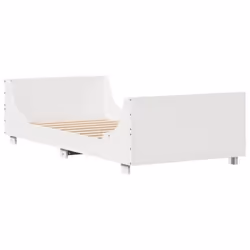 vidaXL Bed Frame with Headboard Home Bed Base White 140x200 cm Solid Wood Pine - white, 90 x 200 cm - Additional view 5