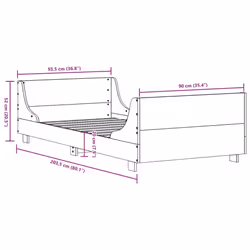 vidaXL Bed Frame with Headboard Home Bed Base White 140x200 cm Solid Wood Pine - white, 90 x 200 cm - Additional view 8