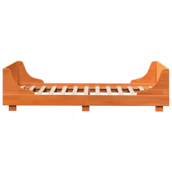 vidaXL Bed Frame with Headboard Home Bed Base White 140x200 cm Solid Wood Pine - wax brown, 90 x 200 cm - Additional view 4