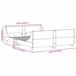 vidaXL Bed Frame with Headboard White 120x190 cm Small Double Solid Wood Pine - Additional view 8