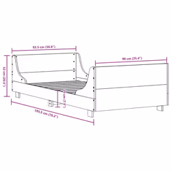 vidaXL Bed Frame with Headboard Home Bed Base White 140x200 cm Solid Wood Pine - natural, 90 x 190 cm