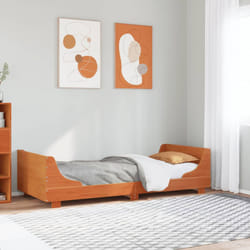 vidaXL Bed Frame with Headboard Wax Brown 90x190 cm Single Solid Wood Pine