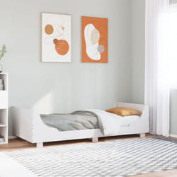 vidaXL Bed Frame with Headboard White 75x190 cm Small Single Solid Wood Pine