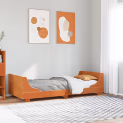 vidaXL Bed Frame with Headboard Bed Wax Brown Small Single Solid Wood Pine