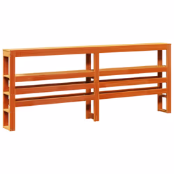 vidaXL Headboard with Shelves Bedroom Bed Header Bed Headboard Solid Wood Pine - wax brown, 206 x 19 x 82 cm