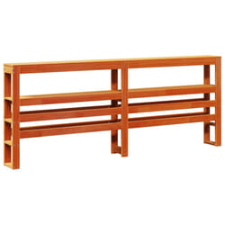 vidaXL Headboard with Shelves Bedroom Bed Header Bed Headboard Solid Wood Pine - wax brown, 206 x 19 x 82 cm
