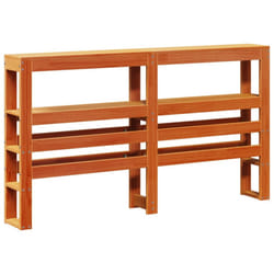 vidaXL Headboard with Shelves Bedroom Bed Header Bed Headboard Solid Wood Pine - wax brown, 141 x 19 x 82 cm
