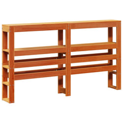 vidaXL Headboard with Shelves Bedroom Bed Header Bed Headboard Solid Wood Pine - wax brown, 126 x 19 x 82 cm