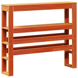 vidaXL Headboard with Shelves Bedroom Bed Header Bed Headboard Solid Wood Pine - wax brown, 106 x 19 x 82 cm