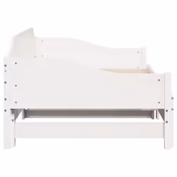 vidaXL Daybed with Trundle Sofa Bed Couch Guest Bed Sofa Wax Solid Wood Pine - white, 90 x 200 cm - Additional view 7