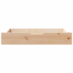 vidaXL Under-Bed Drawers with Wheels Under Bed Storage 2 pcs Solid Wood Pine - natural, 95 x 55 x 16 cm