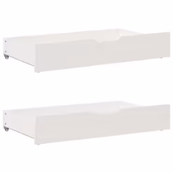 vidaXL Under-Bed Drawers with Wheels Under Bed Storage 2 pcs Solid Wood Pine - white, 95 x 55 x 16 cm