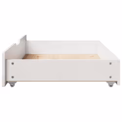 vidaXL Under-Bed Drawers with Wheels Under Bed Storage 2 pcs Solid Wood Pine - white, 95 x 55 x 16 cm - Additional view 4