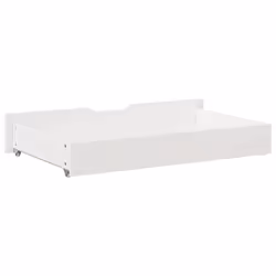 vidaXL Under-Bed Drawers with Wheels Under Bed Storage 2 pcs Solid Wood Pine - white, 95 x 55 x 16 cm - Additional view 5