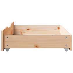vidaXL Under-Bed Drawers with Wheels Under Bed Storage 2 pcs Solid Wood Pine - natural, 85 x 55 x 16 cm - Additional view 4