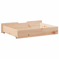 vidaXL Under-Bed Drawers with Wheels Under Bed Storage 2 pcs Solid Wood Pine - natural, 85 x 55 x 16 cm - Additional view 5