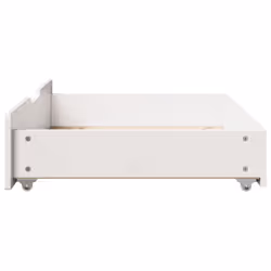 vidaXL Under-Bed Drawers with Wheels Under Bed Storage 2 pcs Solid Wood Pine - white, 85 x 55 x 16 cm - Additional view 4