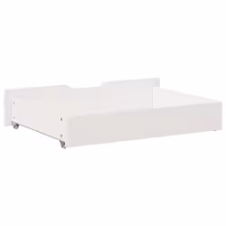 vidaXL Under-Bed Drawers with Wheels Under Bed Storage 2 pcs Solid Wood Pine - white, 85 x 55 x 16 cm - Additional view 5