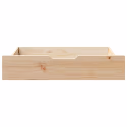vidaXL Under-Bed Drawers with Wheels Under Bed Storage 2 pcs Solid Wood Pine - natural, 80 x 55 x 16 cm