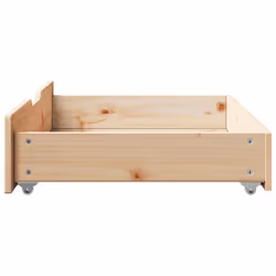 vidaXL Under-Bed Drawers with Wheels Under Bed Storage 2 pcs Solid Wood Pine - natural, 80 x 55 x 16 cm