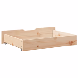 vidaXL Under-Bed Drawers with Wheels Under Bed Storage 2 pcs Solid Wood Pine - natural, 80 x 55 x 16 cm - Additional view 4