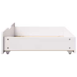 vidaXL Under-Bed Drawers with Wheels Under Bed Storage 2 pcs Solid Wood Pine - white, 80 x 55 x 16 cm - Additional view 4
