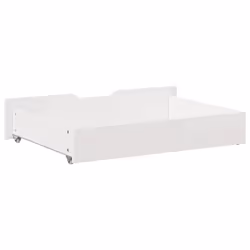 vidaXL Under-Bed Drawers with Wheels Under Bed Storage 2 pcs Solid Wood Pine - white, 80 x 55 x 16 cm - Additional view 5
