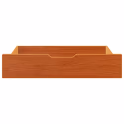 vidaXL Under-Bed Drawers with Wheels Under Bed Storage 2 pcs Solid Wood Pine - wax brown, 80 x 55 x 16 cm