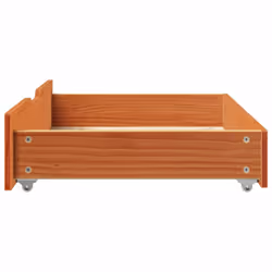 vidaXL Under-Bed Drawers with Wheels Under Bed Storage 2 pcs Solid Wood Pine - wax brown, 80 x 55 x 16 cm - Additional view 4