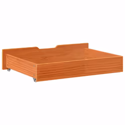 vidaXL Under-Bed Drawers with Wheels Under Bed Storage 2 pcs Solid Wood Pine - wax brown, 80 x 55 x 16 cm - Additional view 5