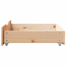vidaXL Under-Bed Drawers with Wheels Under Bed Storage 2 pcs Solid Wood Pine - natural, 75 x 55 x 16 cm