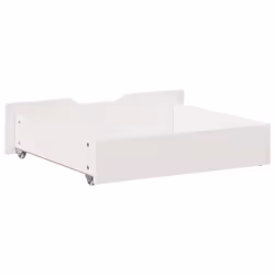 vidaXL Under-Bed Drawers with Wheels Under Bed Storage 2 pcs Solid Wood Pine - white, 75 x 55 x 16 cm - Additional view 5