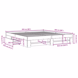 vidaXL Bed Frame Bed Base Mattress Foundation White 200x200 cm Engineered Wood - Additional view 3
