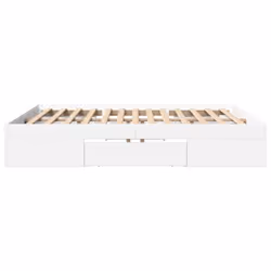 vidaXL Bed Frame Bed Base Mattress Foundation White 200x200 cm Engineered Wood - Additional view 5