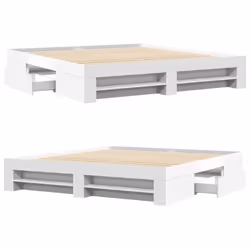 vidaXL Bed Frame Bed Base Mattress Foundation White 200x200 cm Engineered Wood - Additional view 7