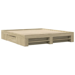vidaXL Bed Frame Bed Base Home Bedstead Sonoma Oak 200x200 cm Engineered Wood