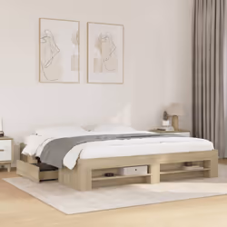 vidaXL Bed Frame Bed Base Home Bedstead Sonoma Oak 200x200 cm Engineered Wood