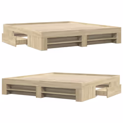 vidaXL Bed Frame Bed Base Home Bedstead Sonoma Oak 200x200 cm Engineered Wood - Additional view 7