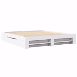 vidaXL Bed Frame Bed Base Bedstead White 180x200 cm King Size Engineered Wood