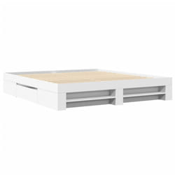 vidaXL Bed Frame Bed Base Bedstead White 180x200 cm King Size Engineered Wood