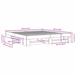 vidaXL Bed Frame Bed Base Bedstead White 180x200 cm King Size Engineered Wood - Additional view 10