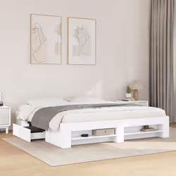 vidaXL Bed Frame Bed Base Bedstead White 180x200 cm King Size Engineered Wood