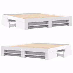 vidaXL Bed Frame Bed Base Bedstead White 180x200 cm King Size Engineered Wood - Additional view 7