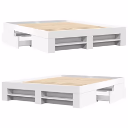 vidaXL Bed Frame Bed Base Mattress Foundation White 160x200 cm Engineered Wood - Additional view 7