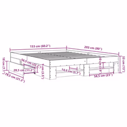 vidaXL Bed Frame Bed Base Bedstead White 150x200 cm King Size Engineered Wood - Additional view 10
